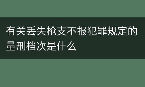 有关丢失枪支不报犯罪规定的量刑档次是什么