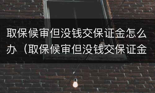 取保候审但没钱交保证金怎么办（取保候审但没钱交保证金怎么办理）