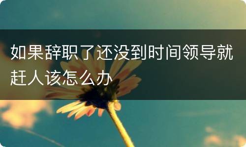 如果辞职了还没到时间领导就赶人该怎么办