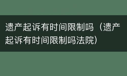 遗产起诉有时间限制吗（遗产起诉有时间限制吗法院）