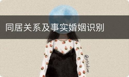 同居关系及事实婚姻识别