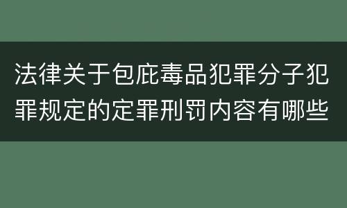 法律关于包庇毒品犯罪分子犯罪规定的定罪刑罚内容有哪些