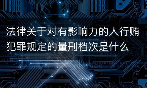 法律关于对有影响力的人行贿犯罪规定的量刑档次是什么