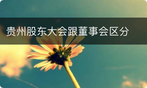 贵州股东大会跟董事会区分