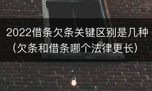 2022借条欠条关键区别是几种（欠条和借条哪个法律更长）