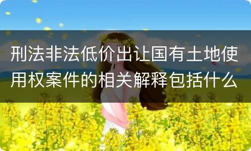 刑法非法低价出让国有土地使用权案件的相关解释包括什么重要规定