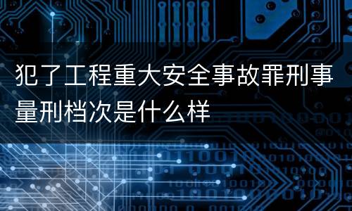 犯了工程重大安全事故罪刑事量刑档次是什么样
