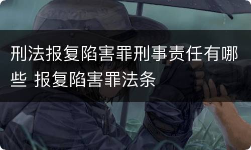 刑法报复陷害罪刑事责任有哪些 报复陷害罪法条