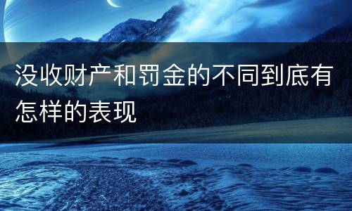没收财产和罚金的不同到底有怎样的表现