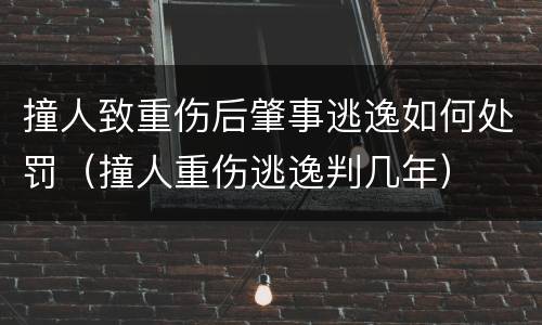撞人致重伤后肇事逃逸如何处罚（撞人重伤逃逸判几年）