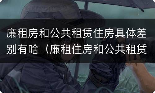 廉租房和公共租赁住房具体差别有啥（廉租住房和公共租赁住房）