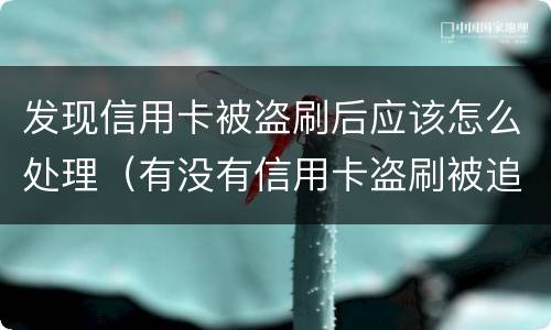 发现信用卡被盗刷后应该怎么处理（有没有信用卡盗刷被追回的例子）