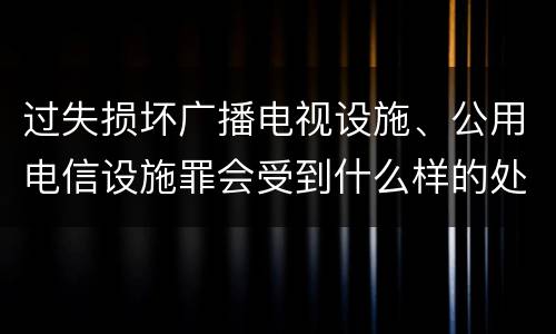 过失损坏广播电视设施、公用电信设施罪会受到什么样的处罚