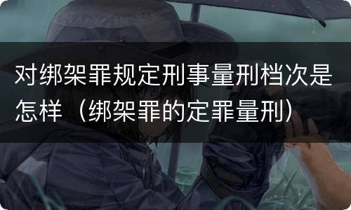 对绑架罪规定刑事量刑档次是怎样（绑架罪的定罪量刑）