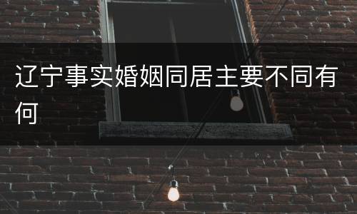 辽宁事实婚姻同居主要不同有何