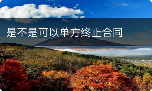 是不是可以单方终止合同