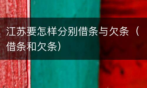 江苏要怎样分别借条与欠条（借条和欠条）