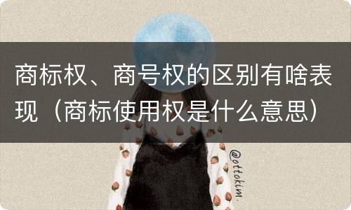 商标权、商号权的区别有啥表现（商标使用权是什么意思）