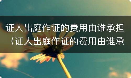 证人出庭作证的费用由谁承担（证人出庭作证的费用由谁承担 刑事）