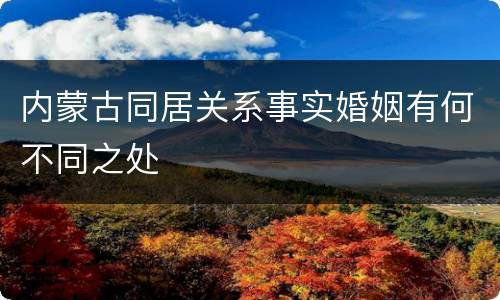 内蒙古同居关系事实婚姻有何不同之处