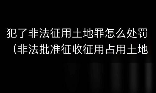 犯了非法征用土地罪怎么处罚（非法批准征收征用占用土地罪）