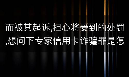 而被其起诉,担心将受到的处罚,想问下专家信用卡诈骗罪是怎样判罚的