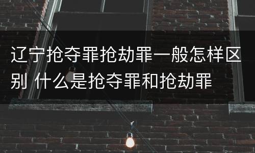 辽宁抢夺罪抢劫罪一般怎样区别 什么是抢夺罪和抢劫罪
