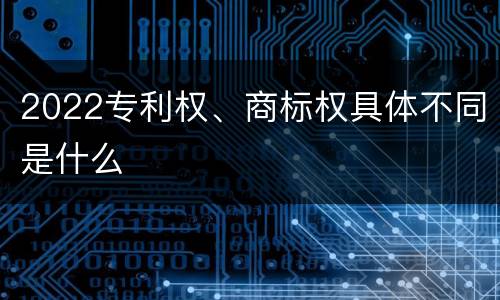 2022专利权、商标权具体不同是什么