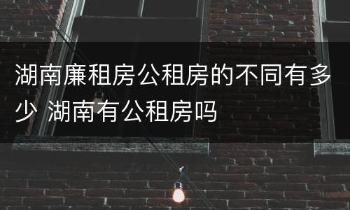 湖南廉租房公租房的不同有多少 湖南有公租房吗