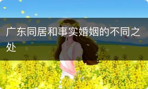 广东同居和事实婚姻的不同之处