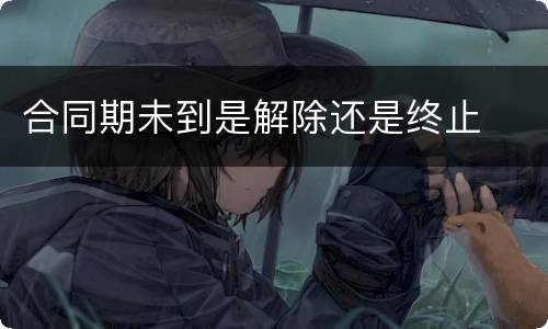 合同期未到是解除还是终止