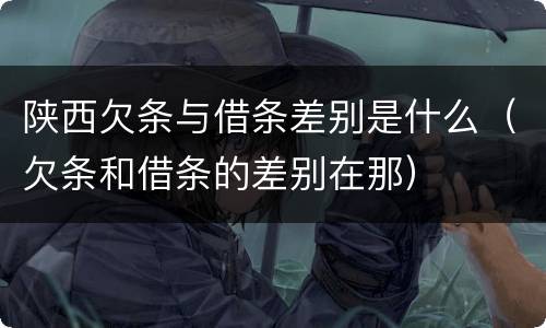 陕西欠条与借条差别是什么（欠条和借条的差别在那）
