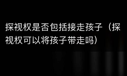 探视权是否包括接走孩子（探视权可以将孩子带走吗）
