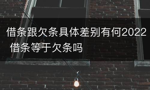 借条跟欠条具体差别有何2022 借条等于欠条吗