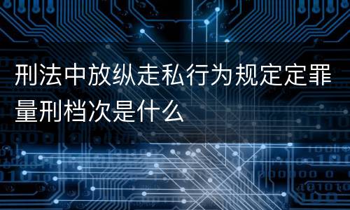 刑法中放纵走私行为规定定罪量刑档次是什么