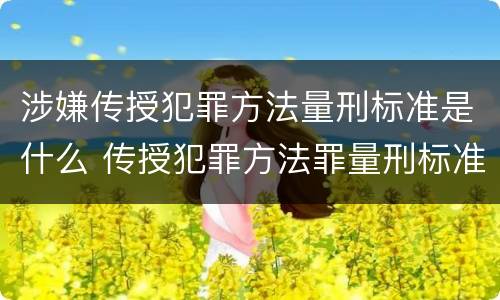 涉嫌传授犯罪方法量刑标准是什么 传授犯罪方法罪量刑标准