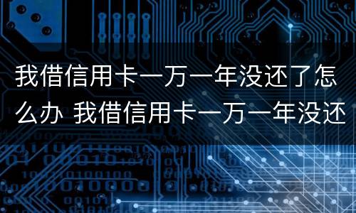 我借信用卡一万一年没还了怎么办 我借信用卡一万一年没还了怎么办呢