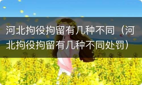 河北拘役拘留有几种不同（河北拘役拘留有几种不同处罚）