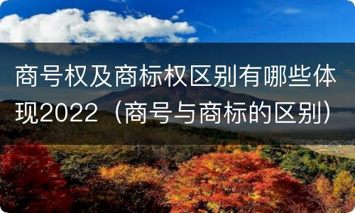 商号权及商标权区别有哪些体现2022（商号与商标的区别）