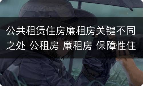 公共租赁住房廉租房关键不同之处 公租房 廉租房 保障性住房区别