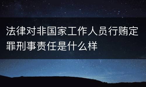 法律对非国家工作人员行贿定罪刑事责任是什么样
