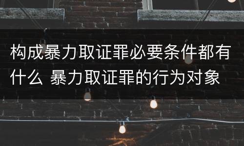 构成暴力取证罪必要条件都有什么 暴力取证罪的行为对象