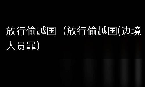 放行偷越国（放行偷越国(边境人员罪）