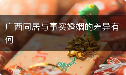 广西同居与事实婚姻的差异有何
