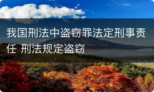 我国刑法中盗窃罪法定刑事责任 刑法规定盗窃