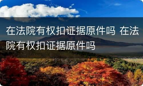 在法院有权扣证据原件吗 在法院有权扣证据原件吗