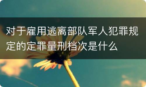 对于雇用逃离部队军人犯罪规定的定罪量刑档次是什么