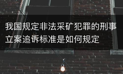 我国规定非法采矿犯罪的刑事立案追诉标准是如何规定