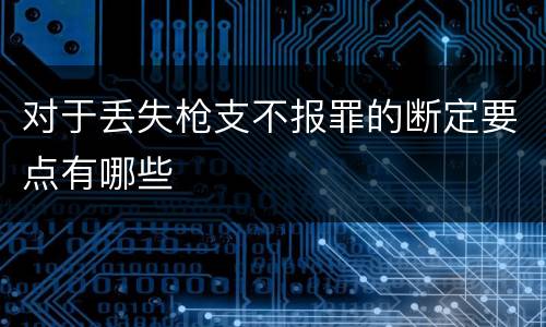 对于丢失枪支不报罪的断定要点有哪些