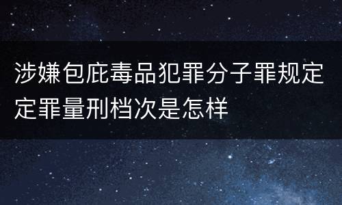 涉嫌包庇毒品犯罪分子罪规定定罪量刑档次是怎样